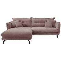 Ecksofa Lava Rosa S: 180/255 cm - Schwarz/Rosa, MODERN, Textil (180/255cm) - Livetastic
