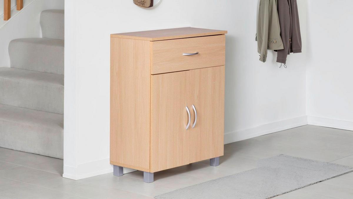 Schuhschrank Buchefarben B: 60cm - Buchefarben/Grau, Design, Holzwerkstoff (60/75/30cm) - MID.YOU