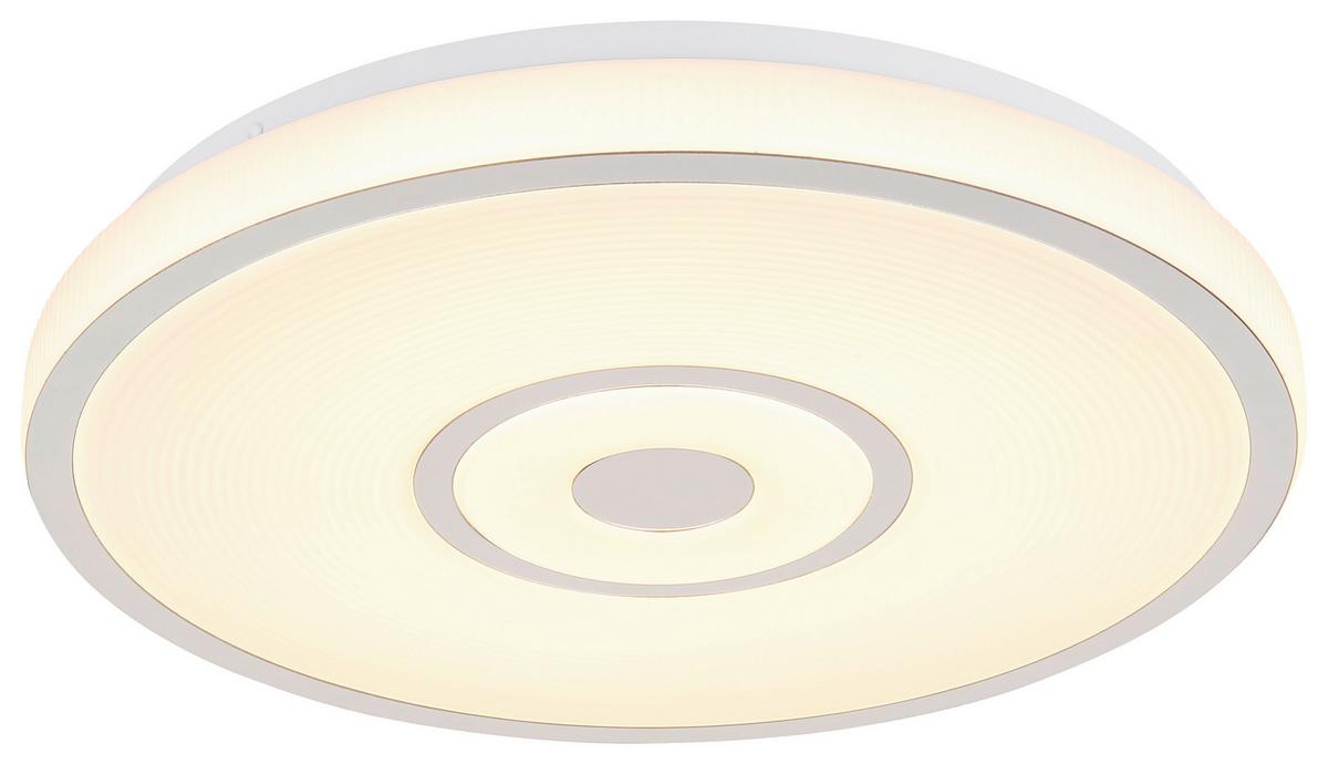 LED-Deckenleuchte Charlie - Chromfarben/Weiß, Basics, Kunststoff/Metall (38/5,5cm) - Luca Bessoni