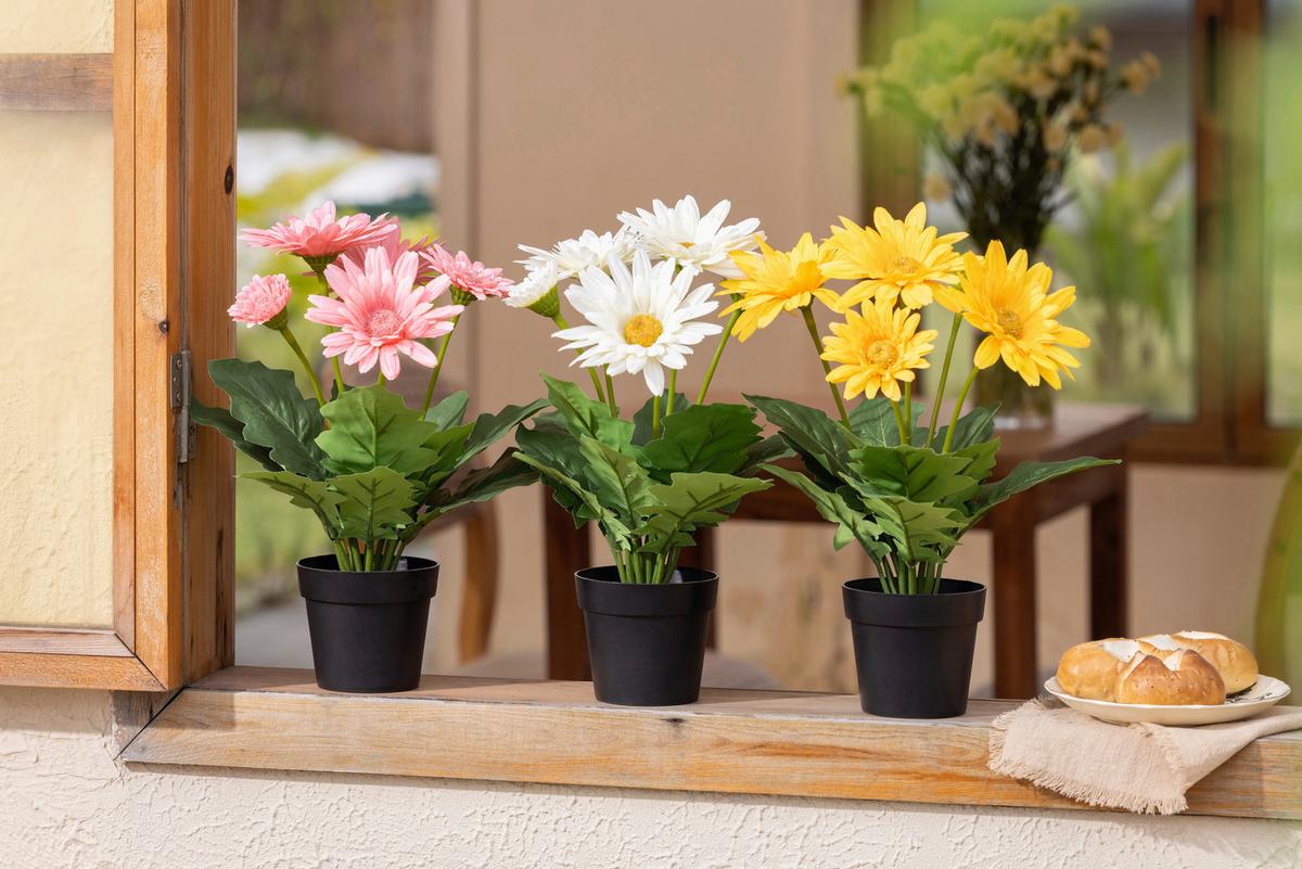 Dekoblume Anita - Elfenbein/Pink, KONVENTIONELL, Kunststoff (10/30cm) - Luca Bessoni