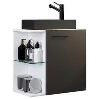 Waschtischkombi Hausa Bl - Anthrazit/Schwarz, MODERN, Glas/Keramik (52cm) - MID.YOU