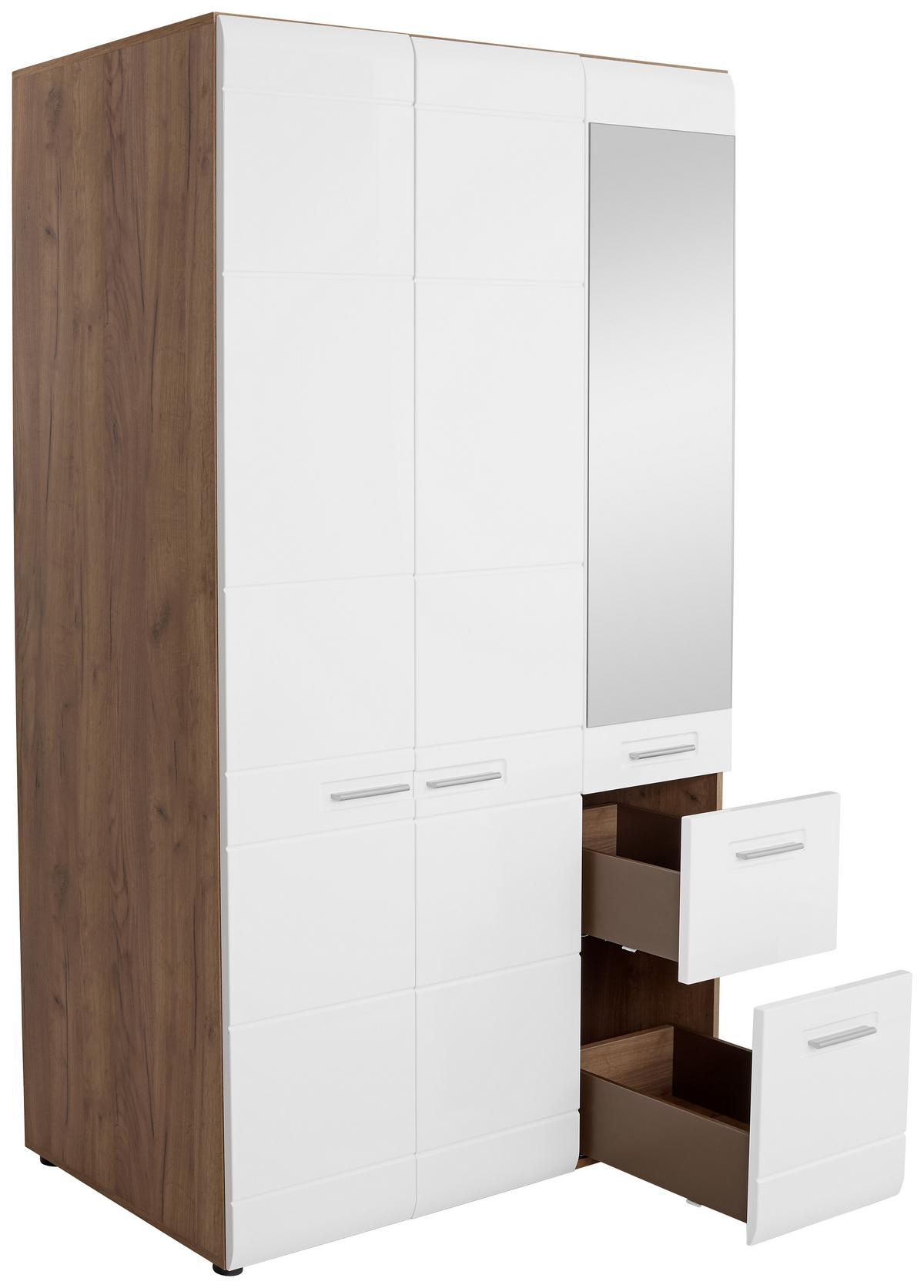 Nyílóajtós Szekrény Avensis New 120/206 Cm - tölgyfa színű/fehér, Konventionell, faalapú anyag (120/205,7cm) - Luca Bessoni