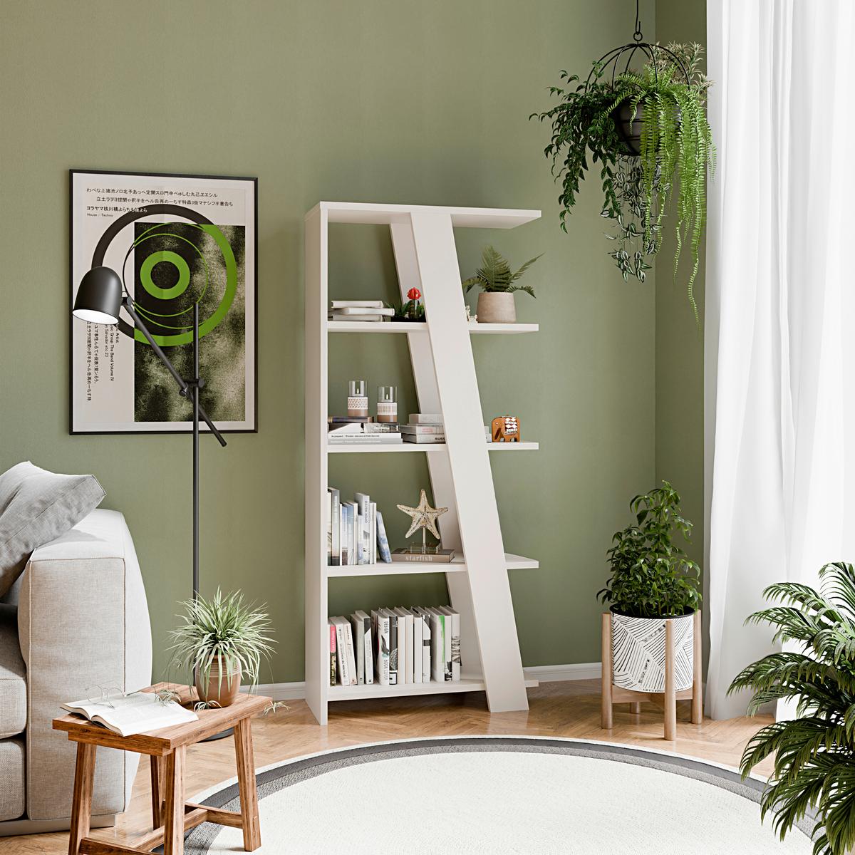 REGÁL NATTA - piesková, Modern, kompozitné drevo (72/161/29,6cm)