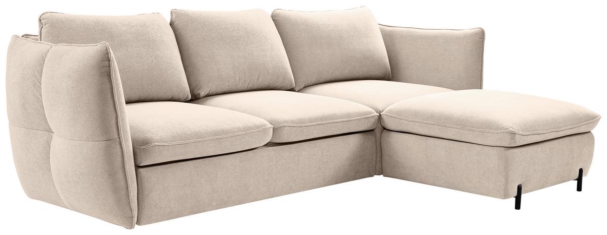 Ecksofa Baloo, Hellbraun S: 262x178 cm - Hellbraun/Schwarz, MODERN, Textil (262/178cm) - MID.YOU