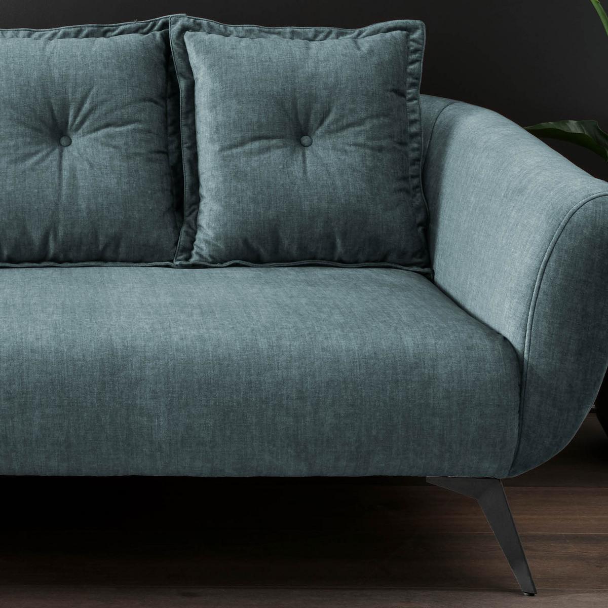2,5-sitzer-sofa Baggio Mit Kissen Koralle - Blau/Schwarz, MODERN, Holz/Textil (196/94/103cm) - Livetastic
