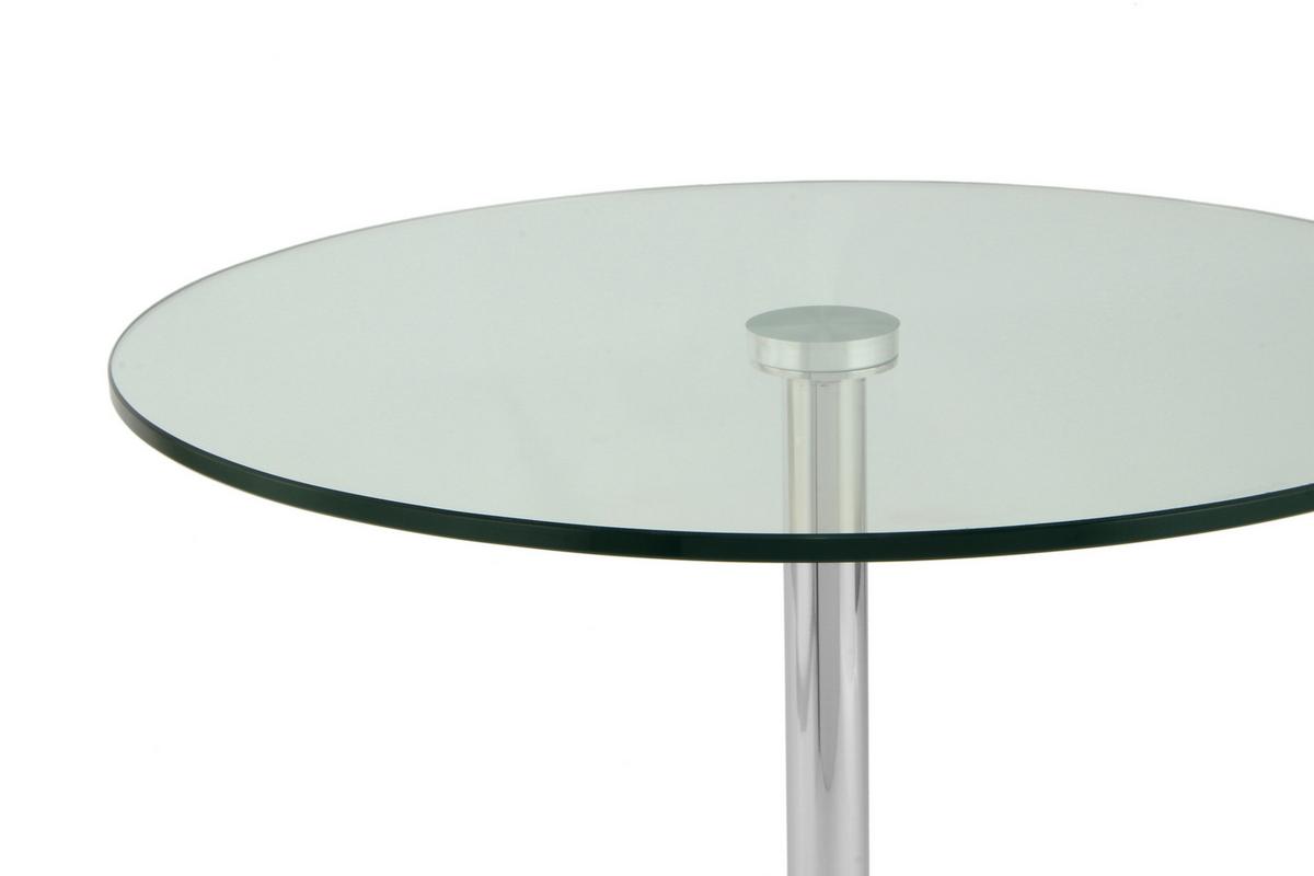 Beistelltisch Lana 125 Schwarz/Silberfarben B: 53 cm - Silberfarben/Schwarz, Design, Glas/Stein (46/46/53cm) - Kayoom