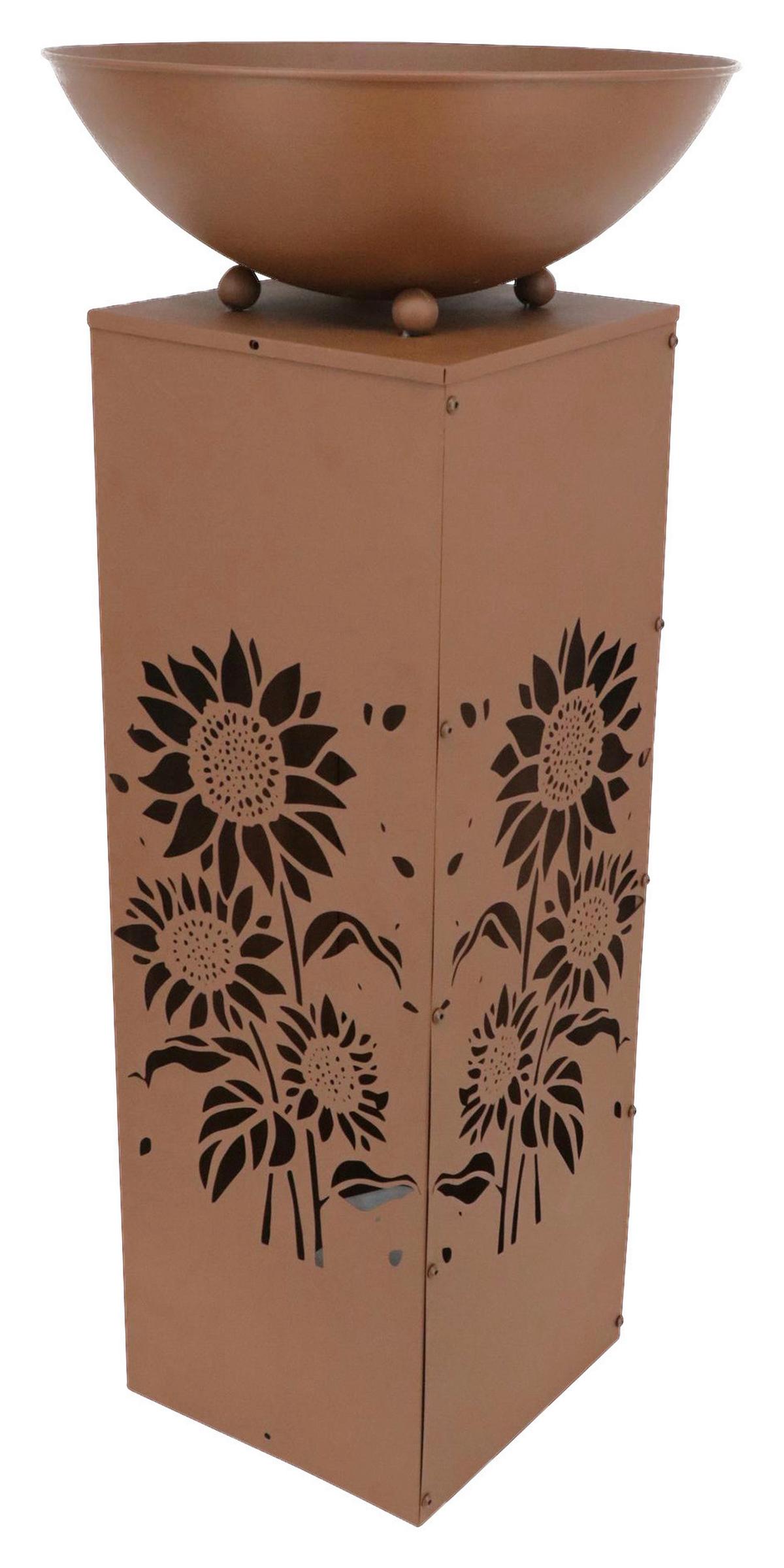 Dekosäule Sonnenblume Rostfarben H: 87 cm - Rostfarben, Design, Metall (38/38/87cm)