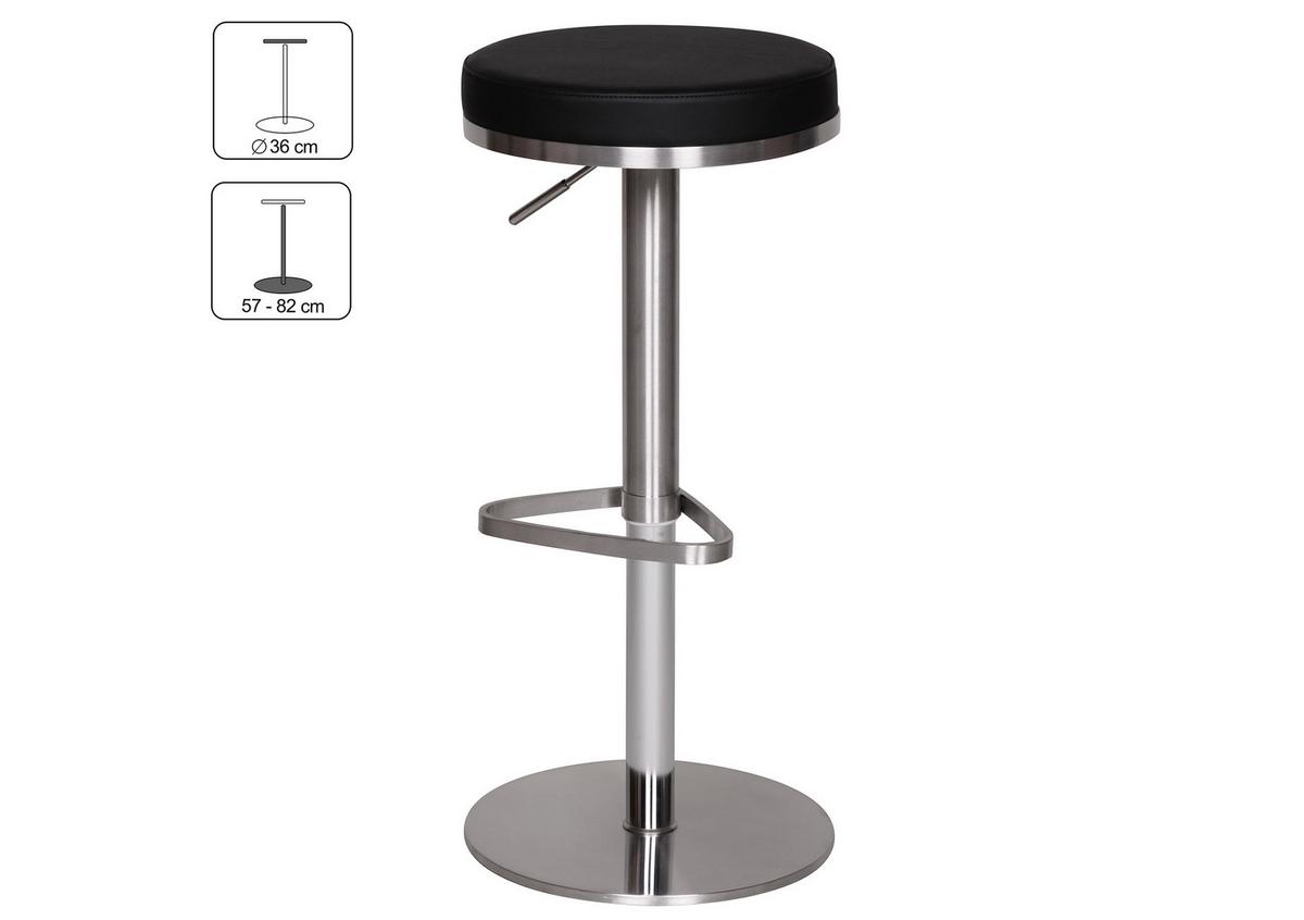 Barová židle Barhocker černá - barvy stříbra/černá, Moderní, kov/textil (38/57/38cm) - MID.YOU