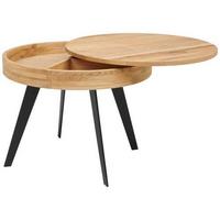 KONFERENČNÍ STOLEK DALLAS - černá/přírodní barvy, Moderní, kov/dřevo (70/56cm)