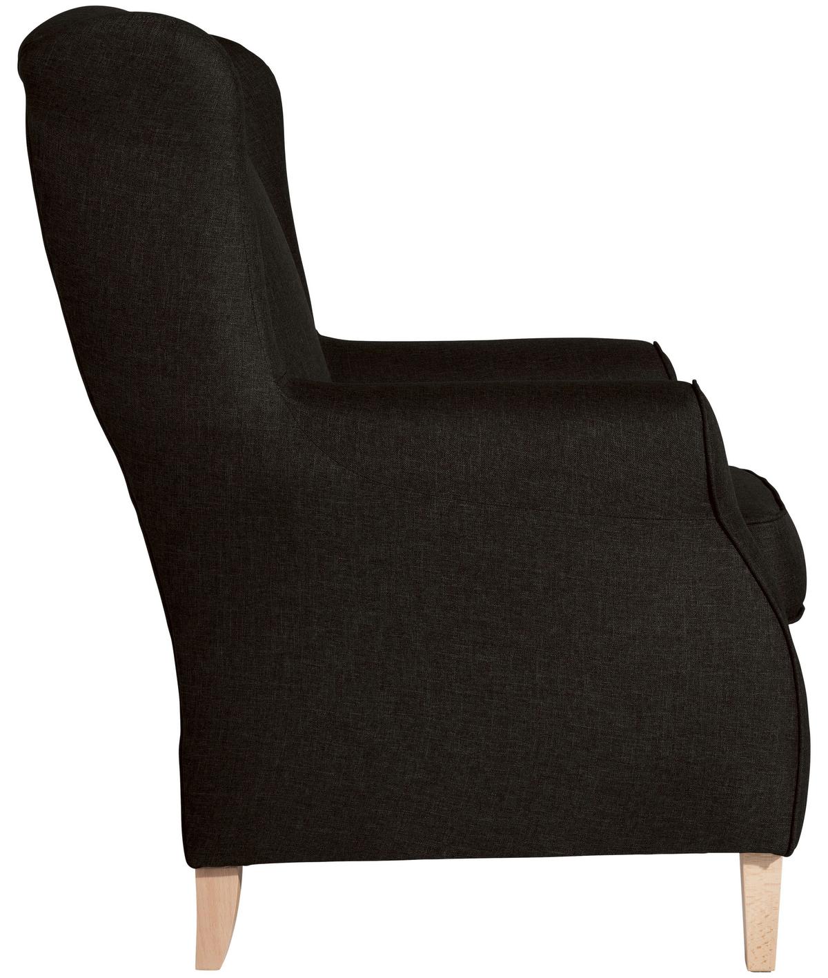 Ohrensessel Lorris - Dunkelbraun/Buchefarben, Design, Textil (77/103/86cm) - Max Winzer