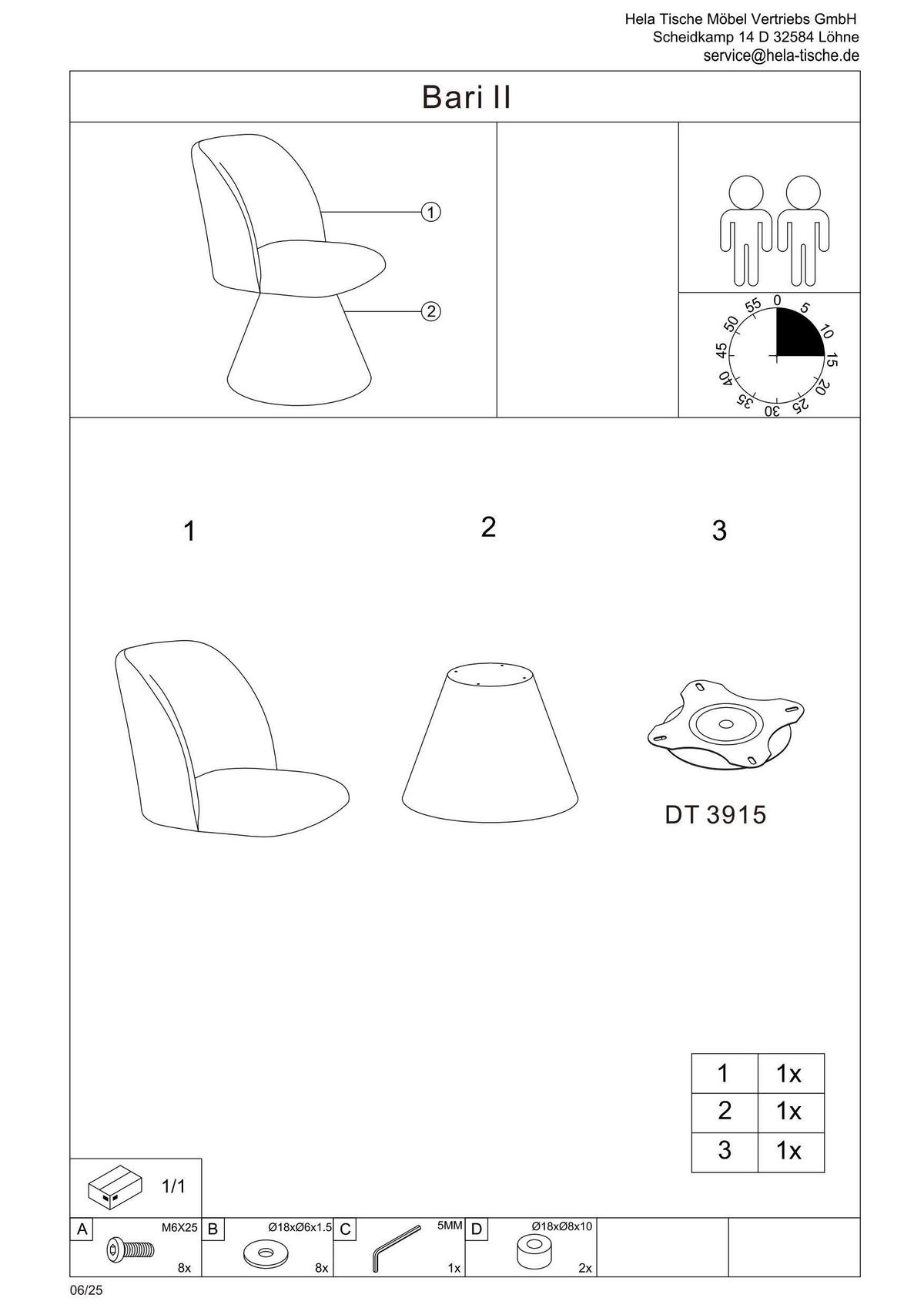 Stuhl-set Bari Ii S 2er-Set - Beige, MODERN, Textil/Metall (54/84/61cm) - MID.YOU