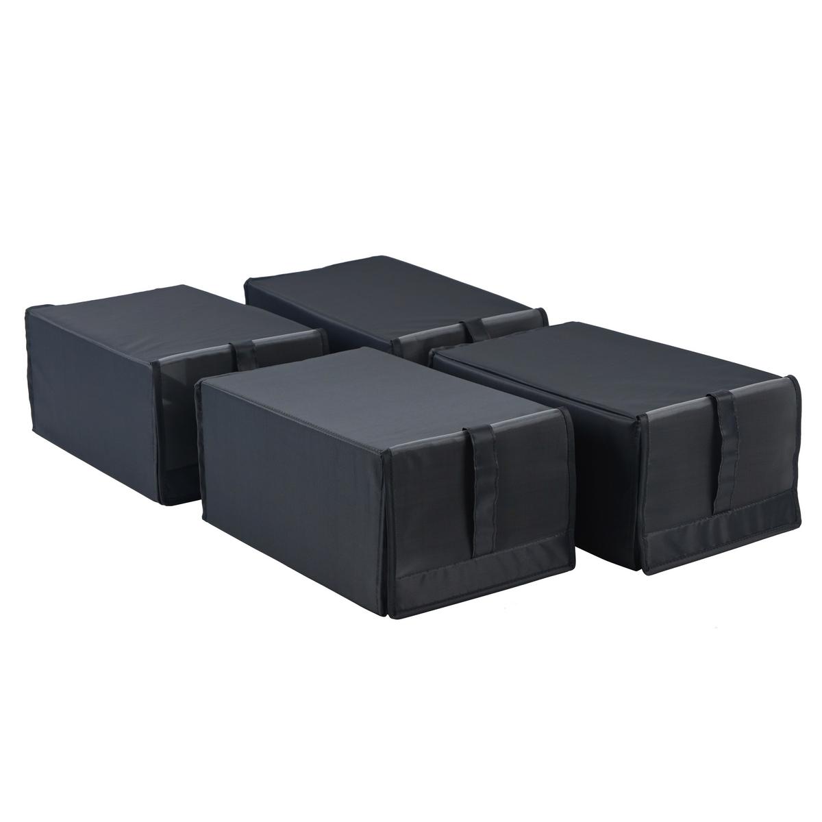 Krabice na boty Unit - šedá, Konvenční, textil/plast (22/34/16cm) - Modern Living