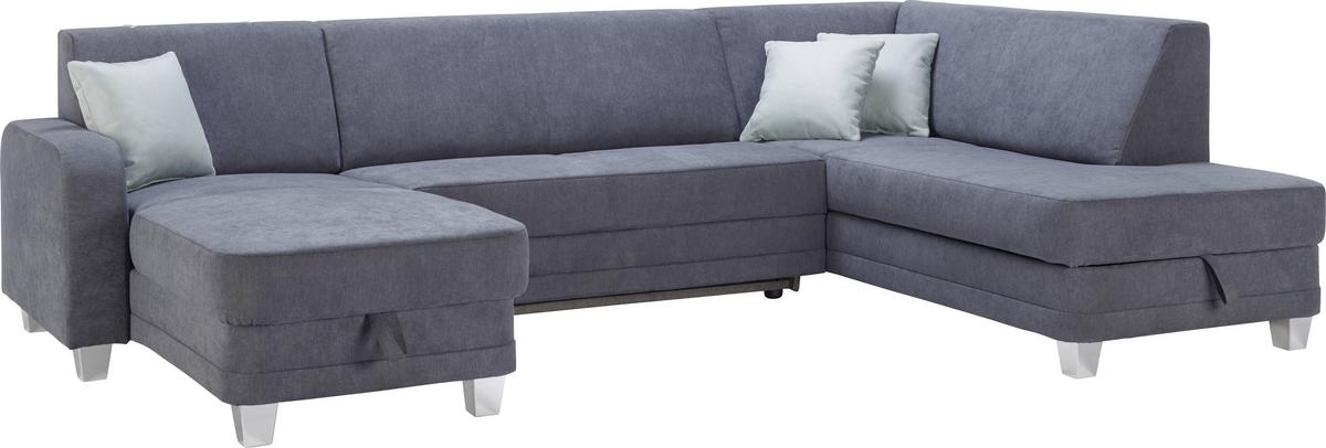 Rohová sedačka MESSINA, pravá, tmavosivá - chrómová/tmavosivá, Modern, textil/plast (165/296/198cm) - Mömax