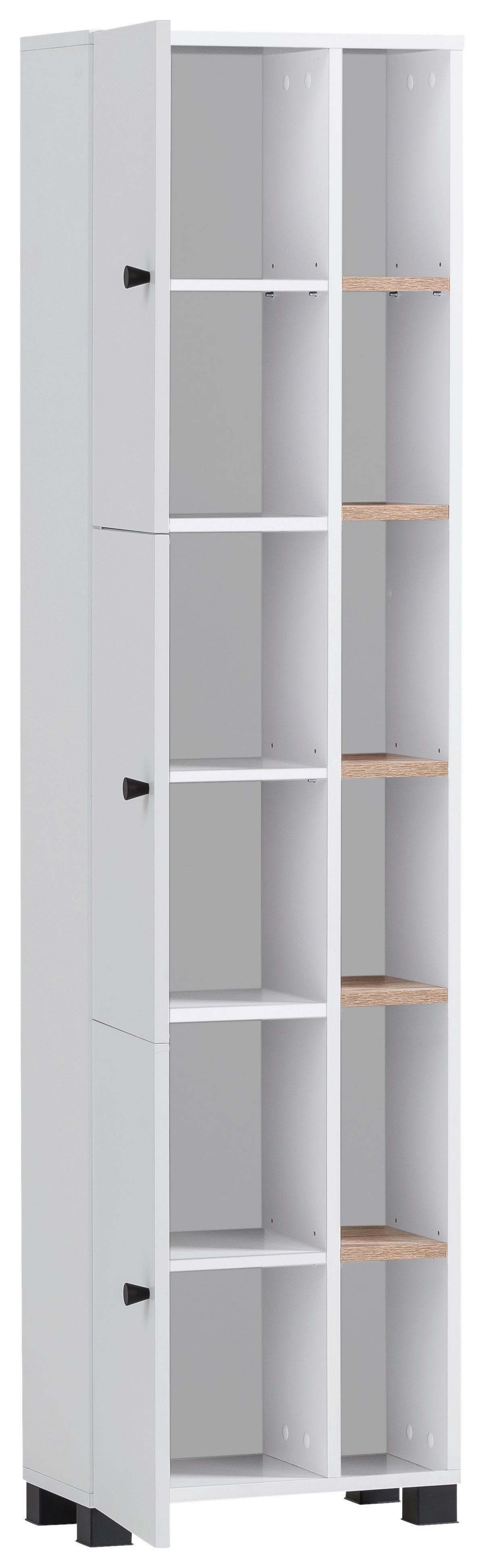 Hochschrank Balto - Schwarz/Weiß, MODERN, Holzwerkstoff (45/168/23,4cm) - MID.YOU