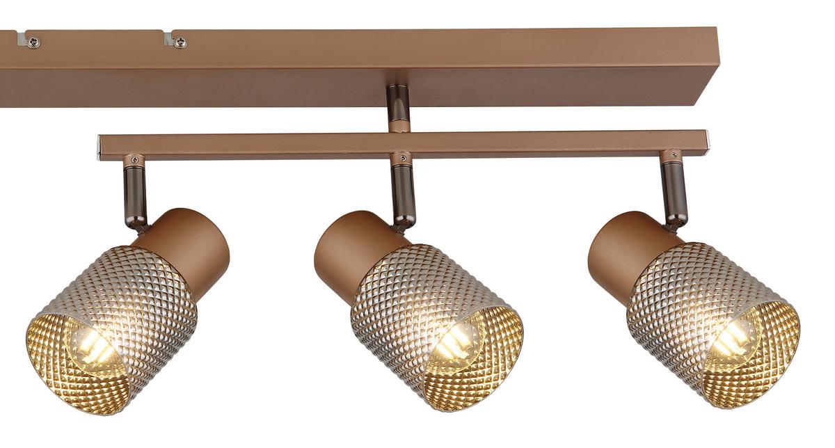 Strahler Exkl. 5xe14, 40w - Schwarzchrom/Braun, LIFESTYLE, Glas/Metall (85/49,5/12cm) - Globo