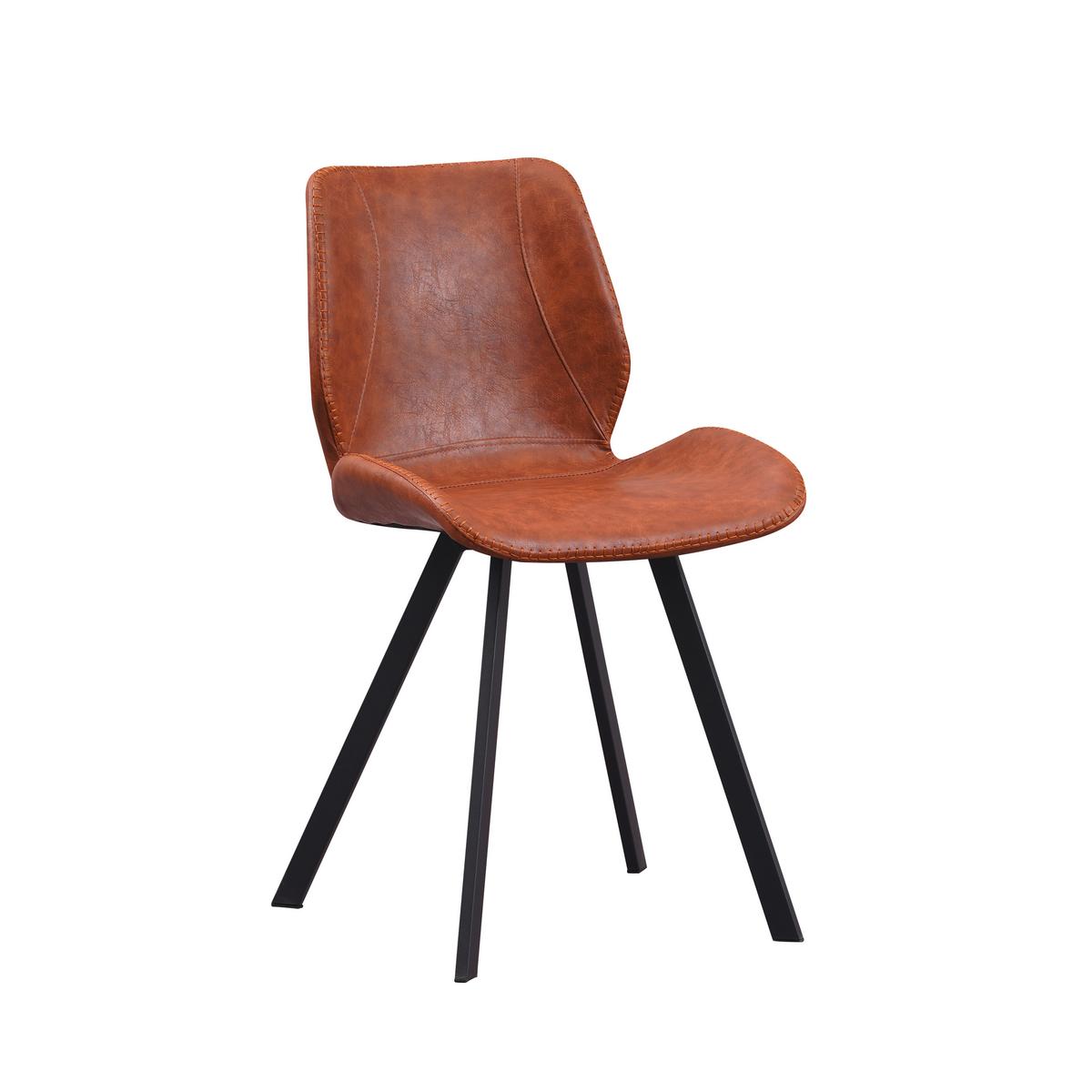 Stuhl-set Barona Cognac B: 44 Cm - Cognac/Schwarz, MODERN, Textil/Metall (44/80/55cm) - MID.YOU