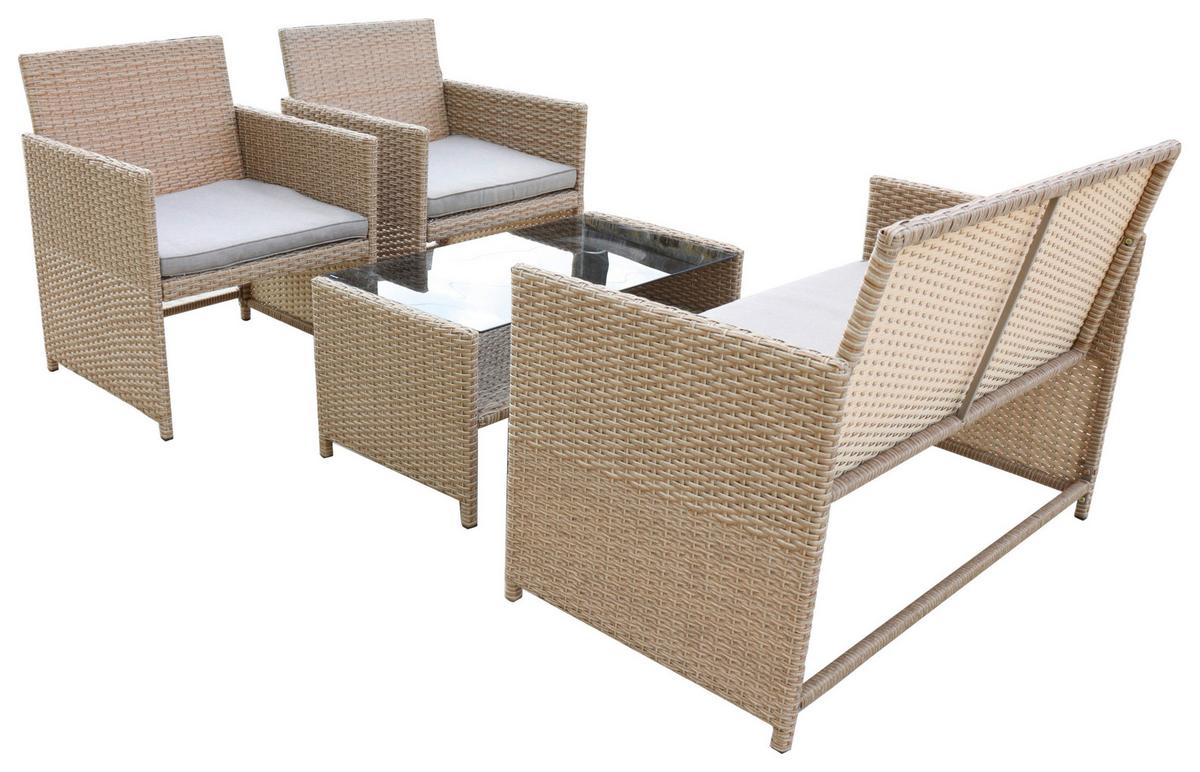 TERASOVÁ SEDACÍ SOUPRAVA CASABLANCA - černá/hnědá, Moderní, kov/textil - Mömax