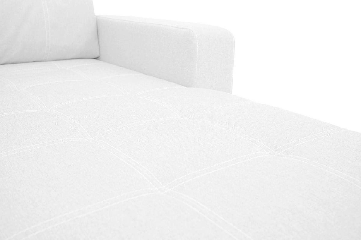 Eckschlafsofa Mediolan Weiß S: 240x160 cm - Schwarz/Weiß, Design, Textil (240/160cm) - Livetastic