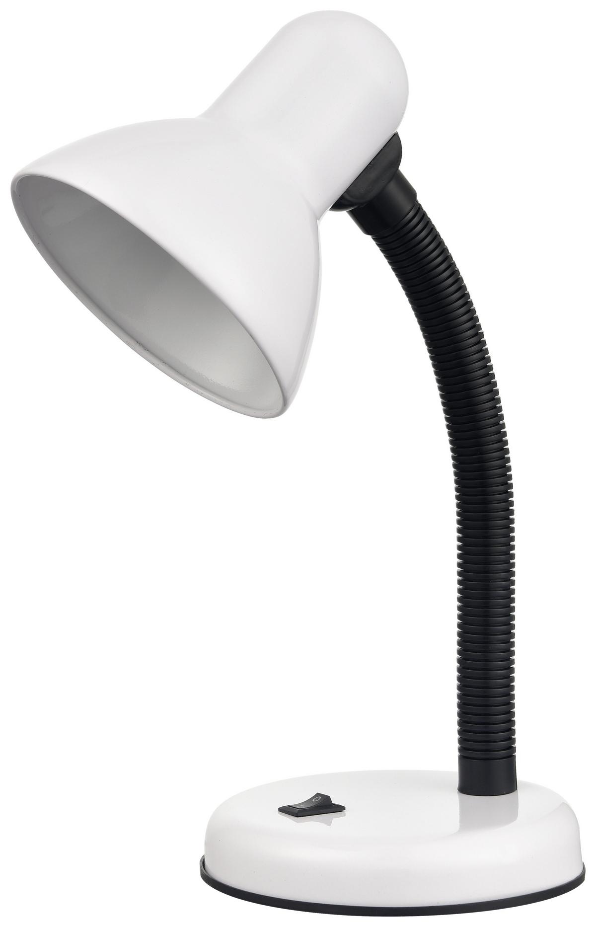 Lampa na písací stôl Leona max. 40 Watt - biela, kov/plast (14,5/14,5/37,8cm) - Mömax