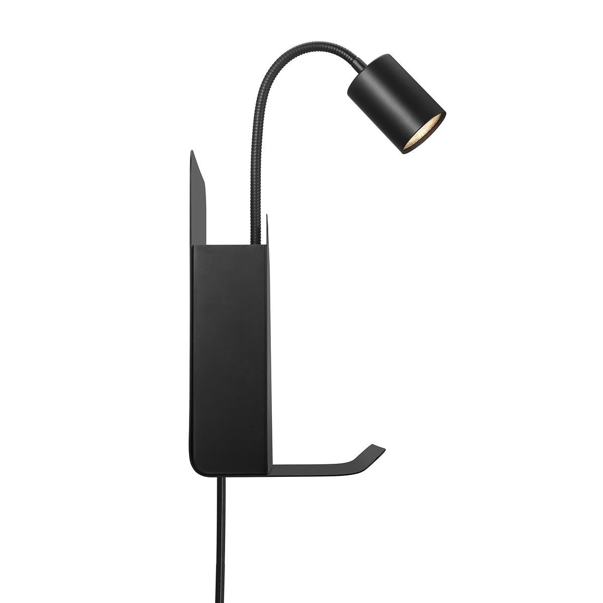 Wandleuchte Roomi Wala Schwarz L: 16,5 cm - Schwarz, Design, Metall (16,5/24,8/28,2cm) - Nordlux