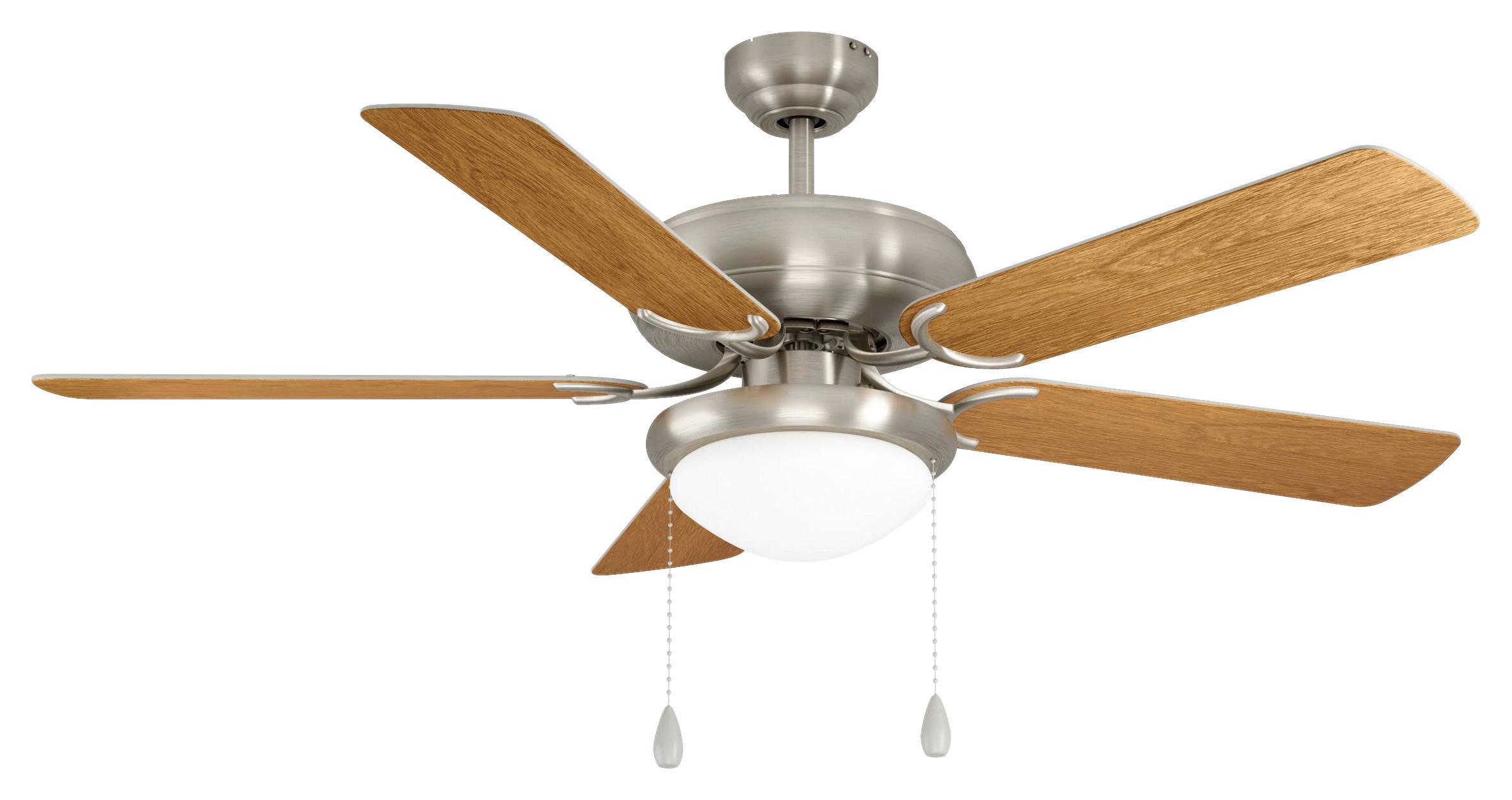 Deckenventilator Eichefarben 4 Kunststoffflügel LED-Leuchte - Eichefarben/Silberfarben, KONVENTIONELL, Glas/Kunststoff (132/44cm) - Eglo