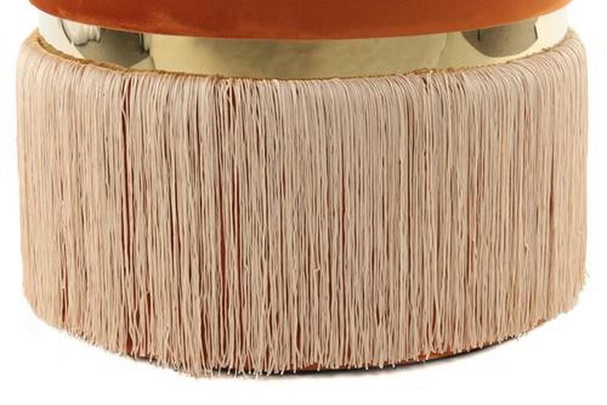 Taburet zlatá/oranžová/šampaňská - oranžová/barvy zlata, Basics, kov/kompozitní dřevo (41/44,5/41cm)