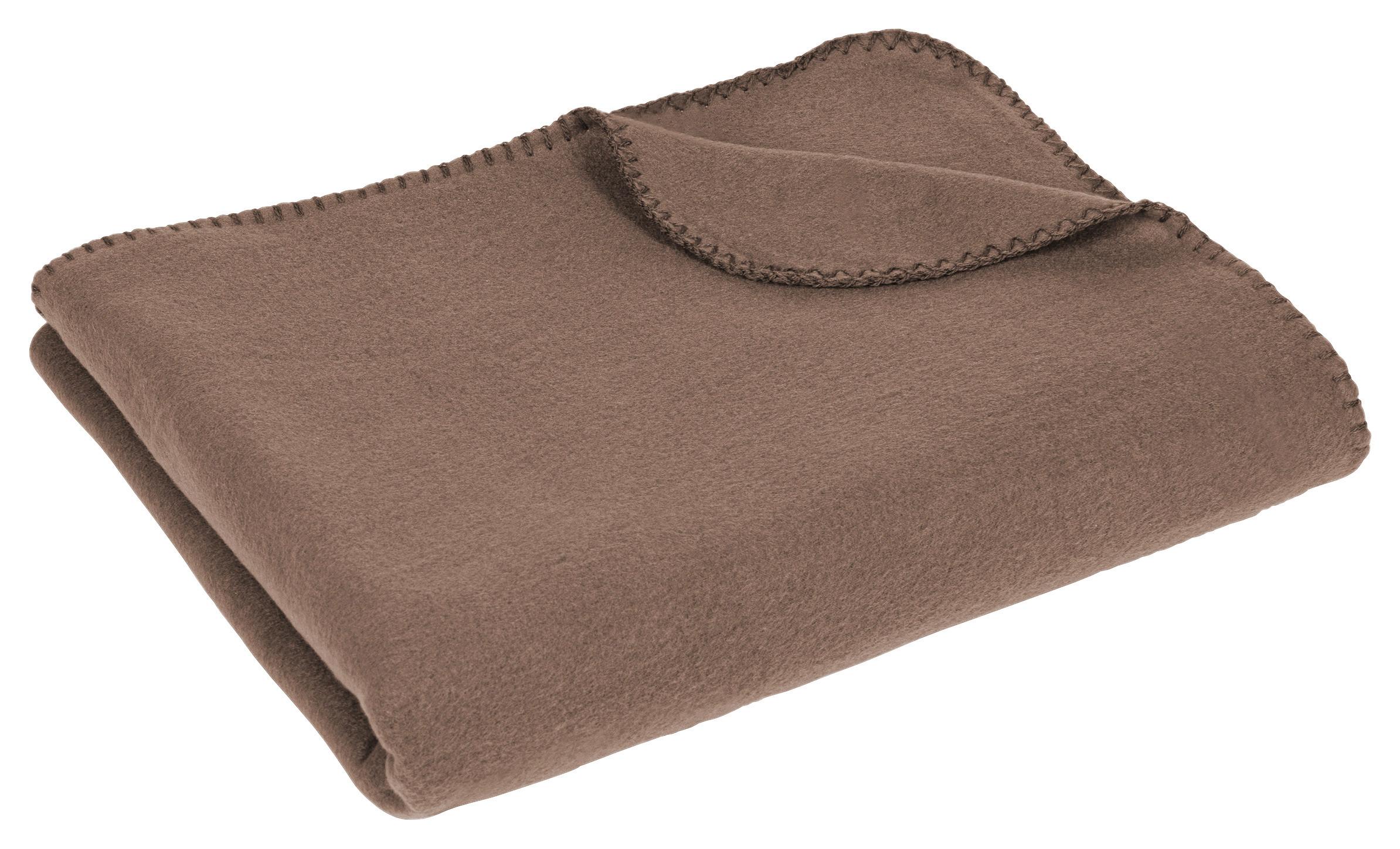 VIGLIETTI Kuscheldecke Hearts 130x160 Cm - Daunex, Farbe Taupe