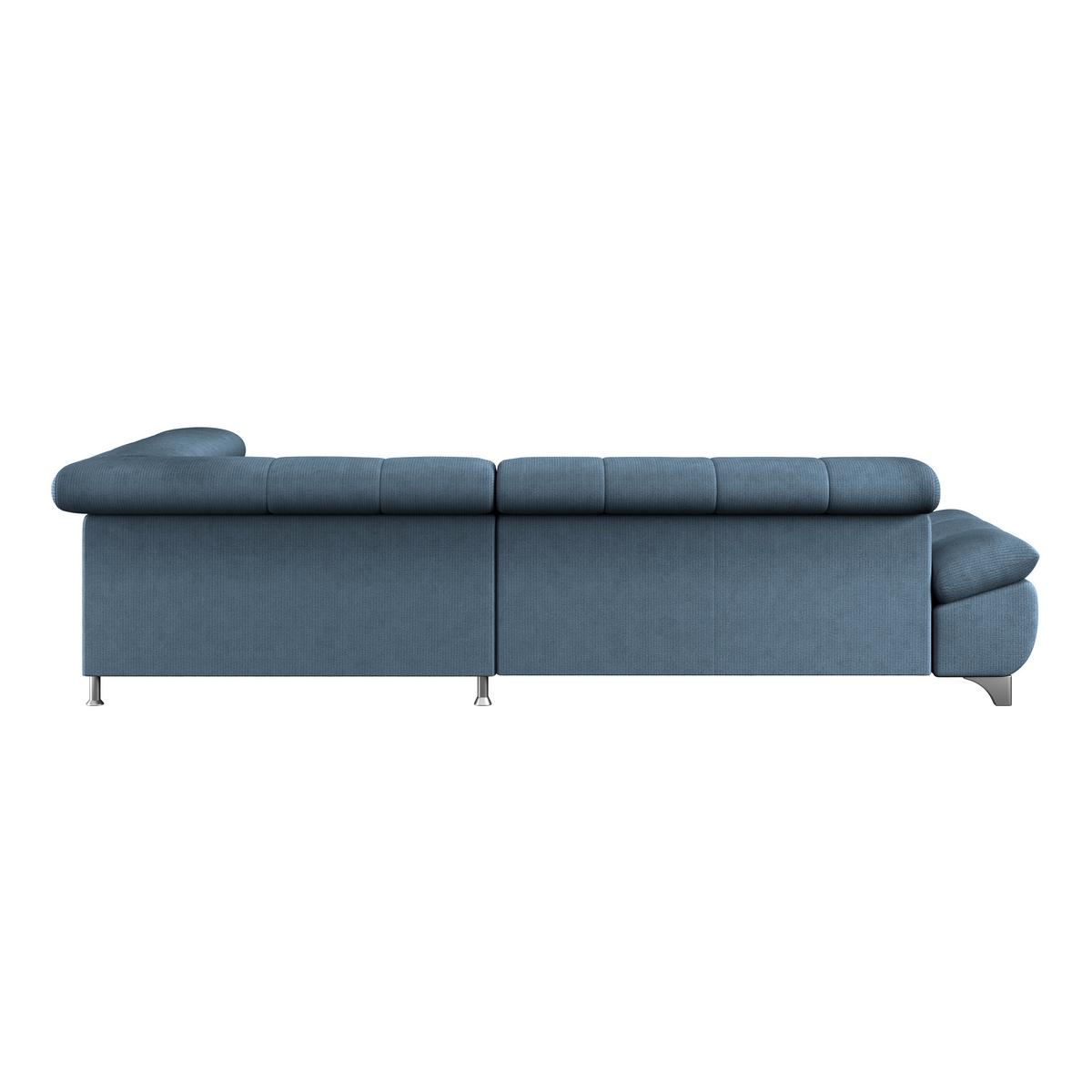 Ecksofa Mit Schlaffunktion Gemini Dunkelblau 312x234 Cm - Chromfarben/Dunkelblau, KONVENTIONELL, Textil (312/234cm)