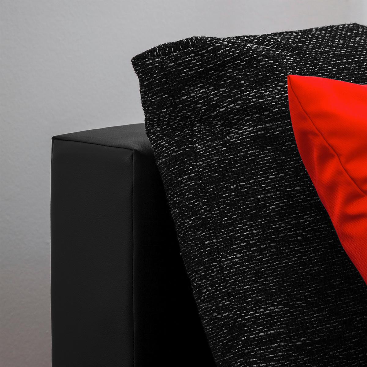 Ecksofa Acra Schwarz S: 266x175 Cm - Chromfarben/Schwarz, Design, Textil (266/175cm) - Livetastic