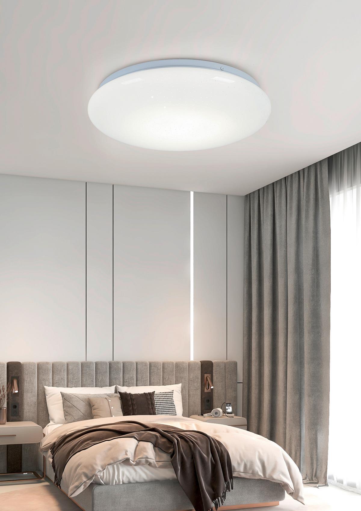 STROPNÉ LED SVIETIDLO ISKRI - biela, Modern, kov/plast (33/6,5cm) - Mömax