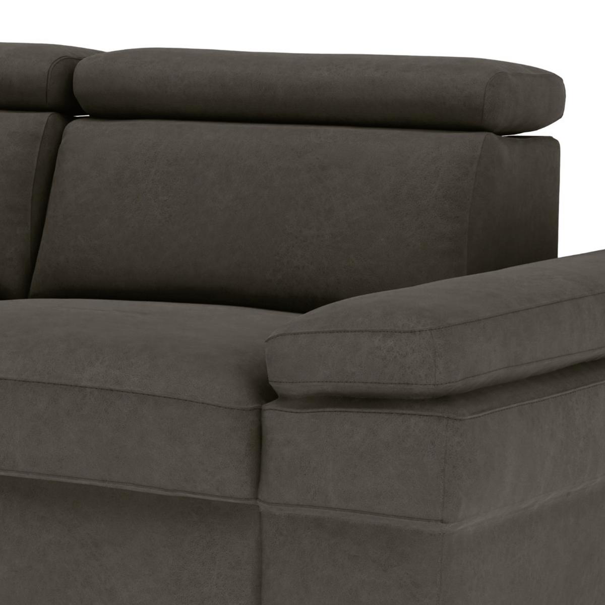 Ecksofa Elvis, Anthrazit S: 182x259 Cm - Anthrazit/Silberfarben, KONVENTIONELL, Textil (182/259cm) - Trendmanufaktur