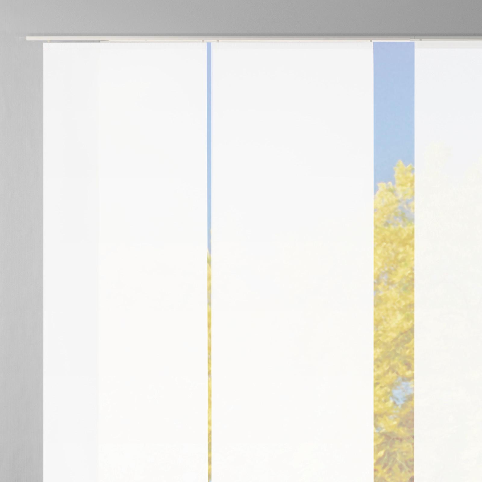Flächenvorhang 5-tlg. Rom B: 60 Cm, Weiß Halbtransparent - Weiß, MODERN, Textil (60/245cm)