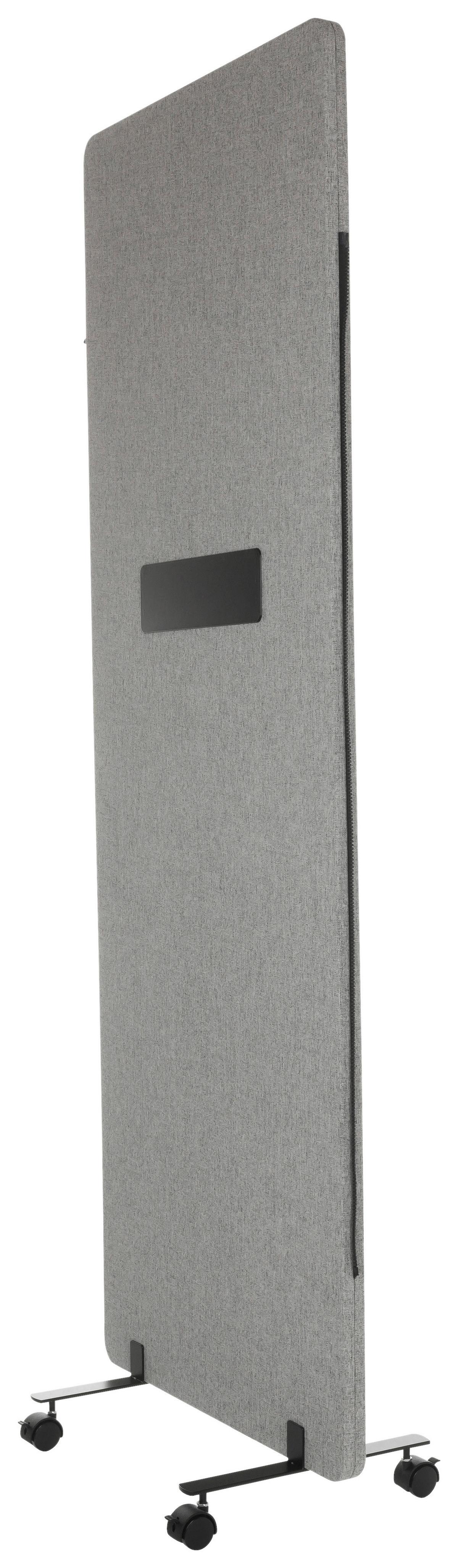 Trennwand Flexmiut Wb - Klar/Hellgrau, Basics, Kunststoff/Textil (60/177/3cm) - MID.YOU