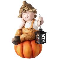 DEKOFIGUR KIND Fabian - Creme/Braun, KONVENTIONELL, Stein/Metall (24,5/22,5/41,5cm) - Luca Bessoni