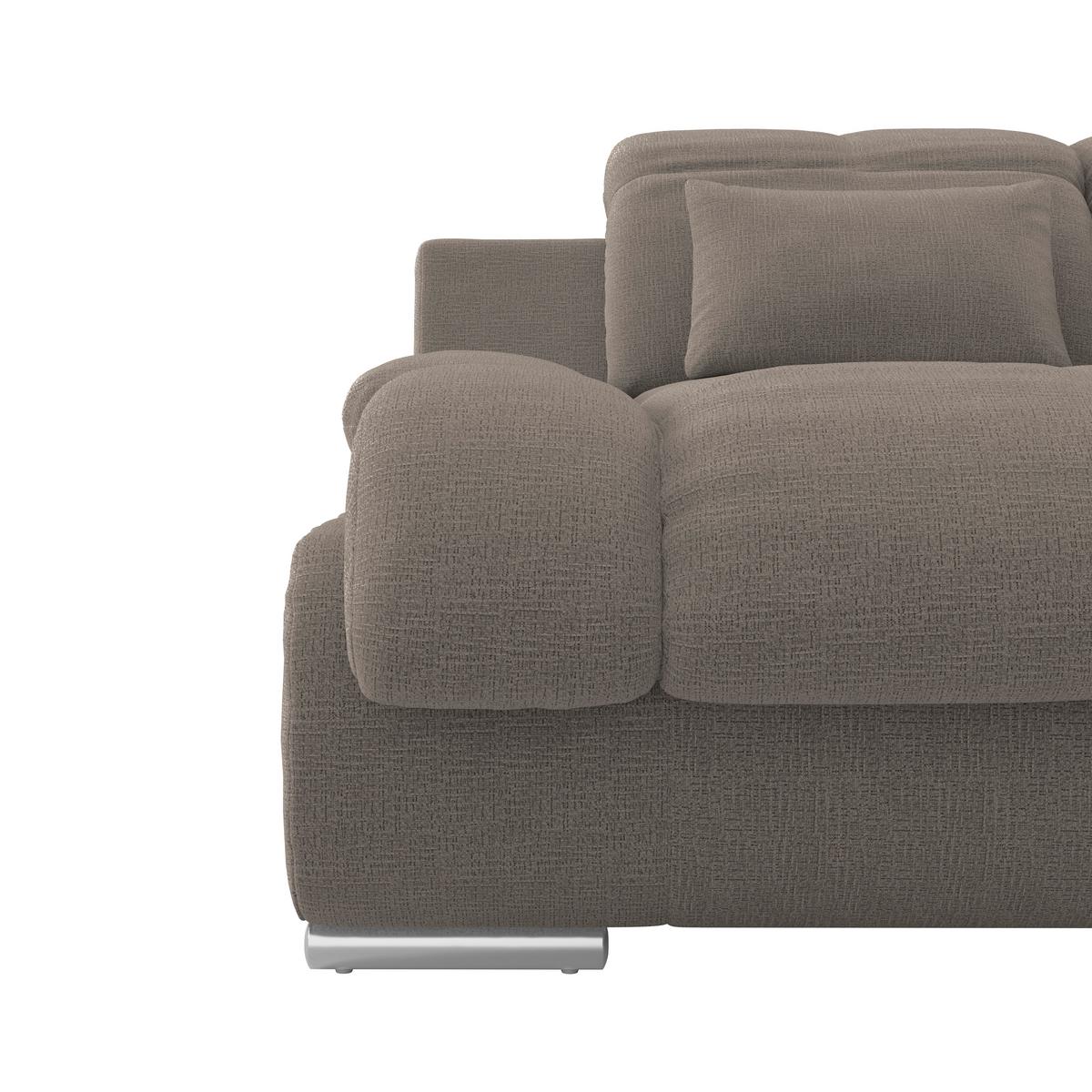 Wohnlandschaft Multi mit Schlaffunktion Dunkelbraun - Chromfarben/Dunkelbraun, MODERN, Textil (228/345/184cm) - Luca Bessoni