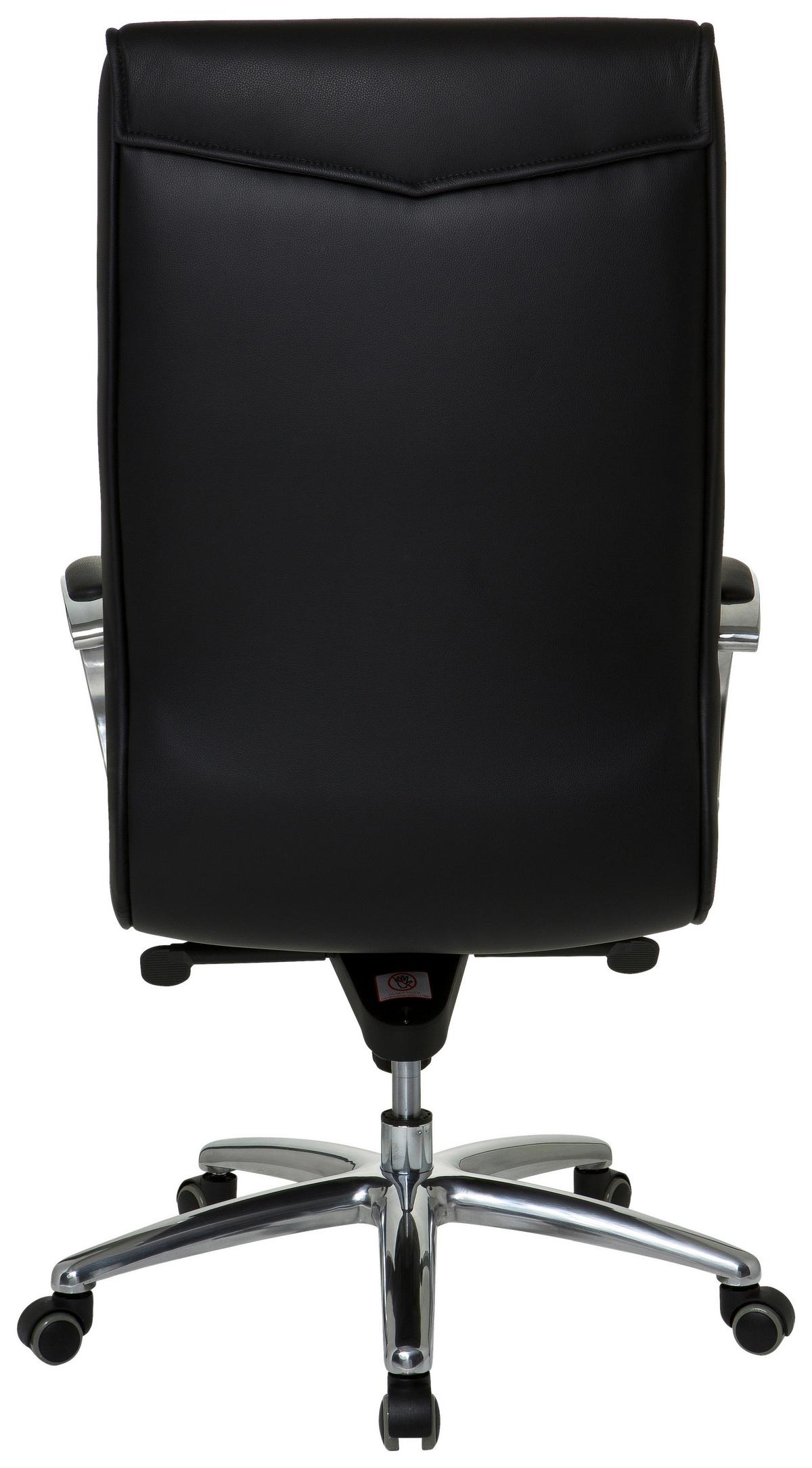 Chefsessel Xxl Schwarz Bis 150 Kg - Silberfarben/Schwarz, Basics, Leder/Kunststoff (60/130/47cm) - MID.YOU