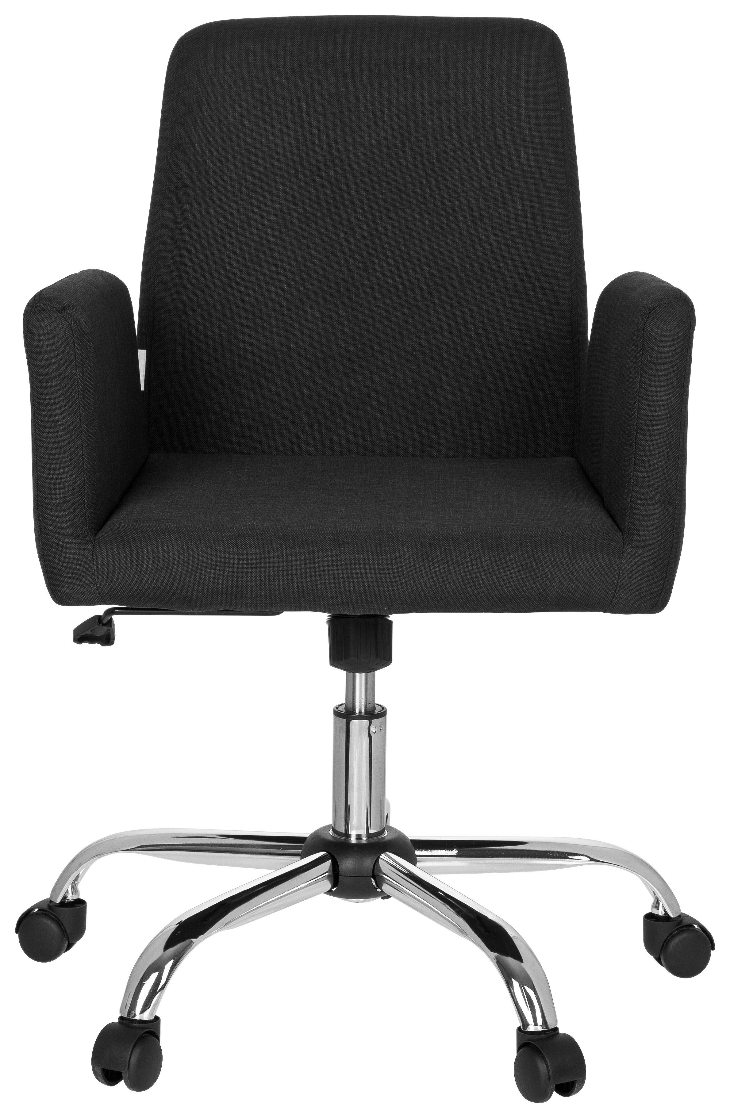 Drehstuhl Flow Schwarz - Chromfarben/Schwarz, MODERN, Kunststoff/Textil (54/95/44cm) - MID.YOU