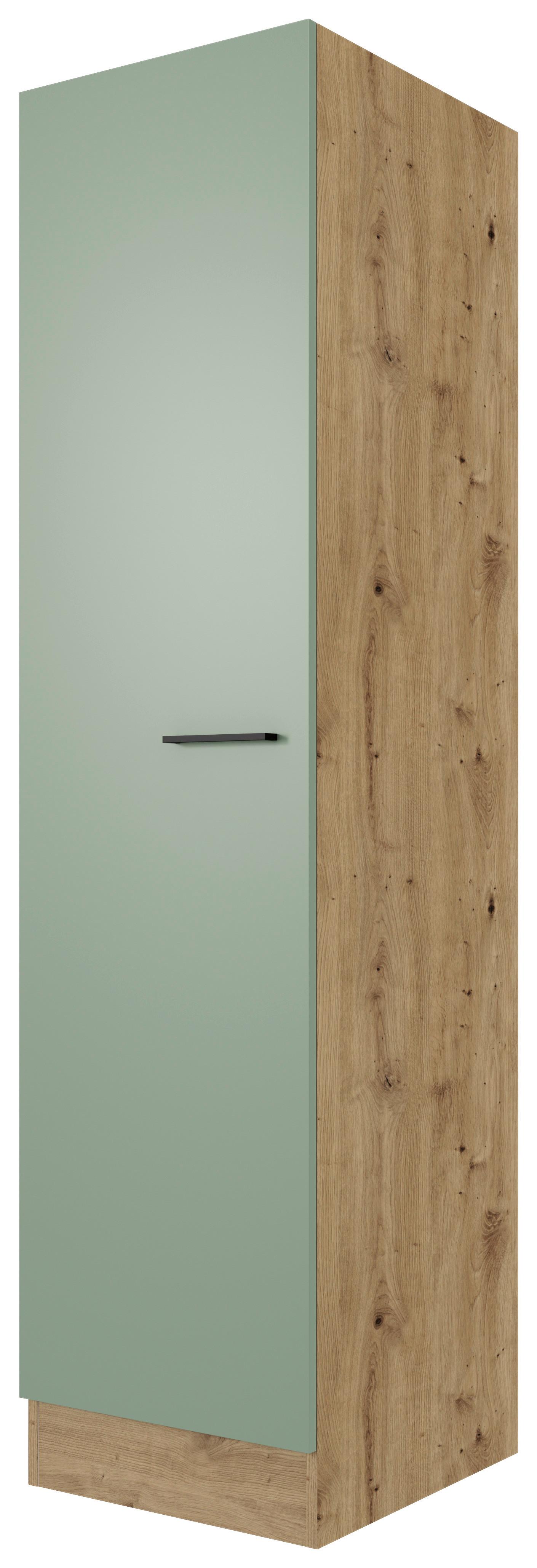 Küchen-hochschrank Cara B: 50 Cm Eiche Dekor/grün