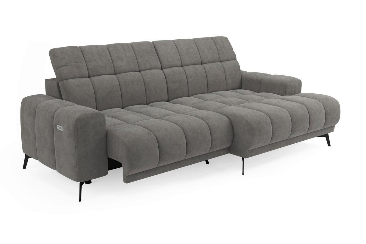 Rohová sedačka LAYA, pravá, šedohnědá tkanina MEMPHIS - šedohnědá, Moderní, textil (250/155cm) - Premium Living