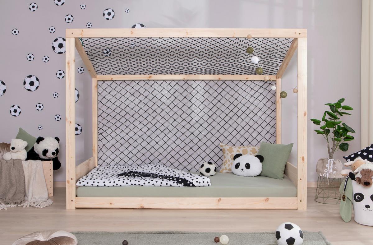 Bodenbett mit Bettkasten 90x200 cm Naturfarben - Naturfarben, MODERN, Holz (90/200cm) - MID.YOU