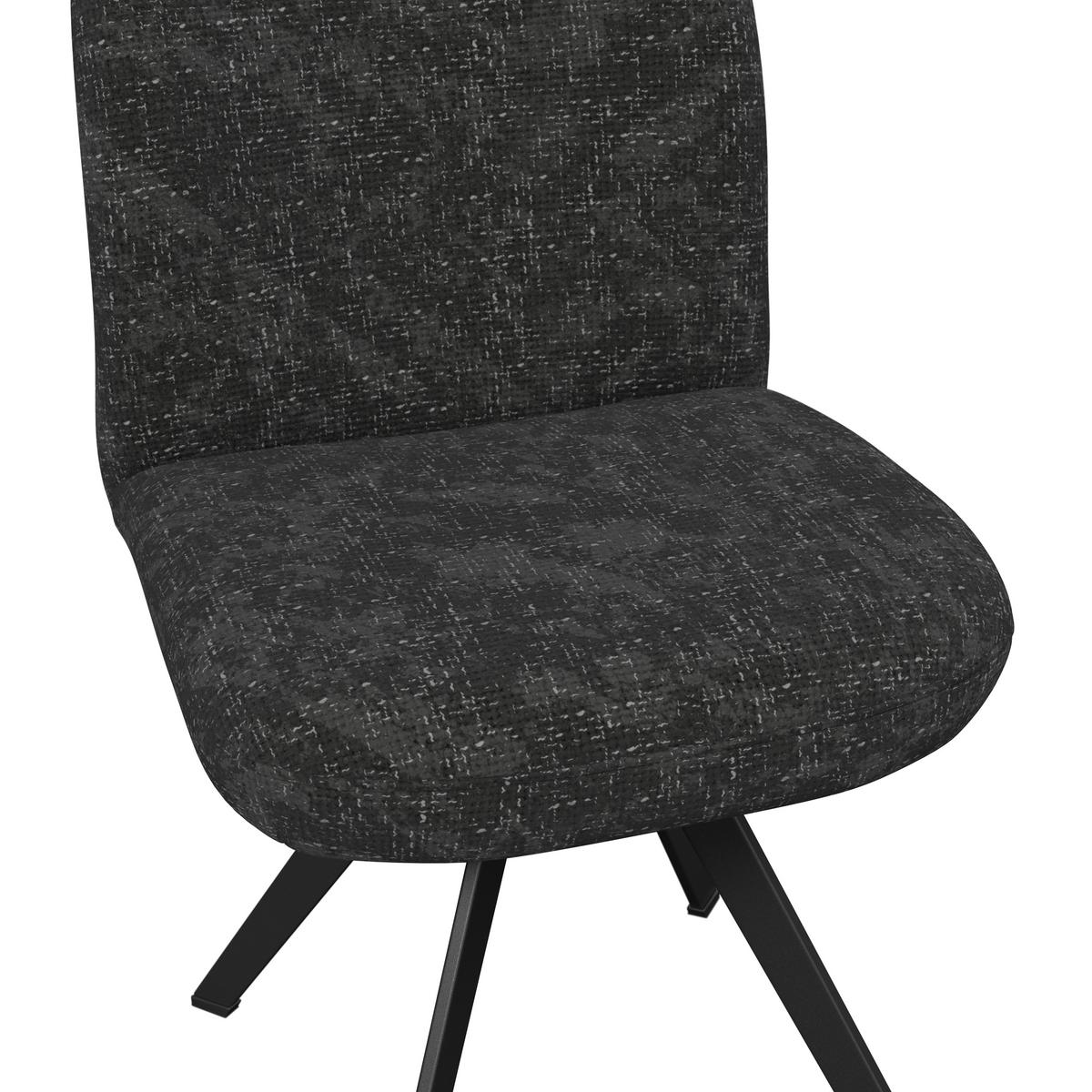 Stuhl grau/Metallbeine Ulmo 47/91/61 cm - Dunkelgrau/Schwarz, MODERN, Textil/Metall (47/91/61cm)