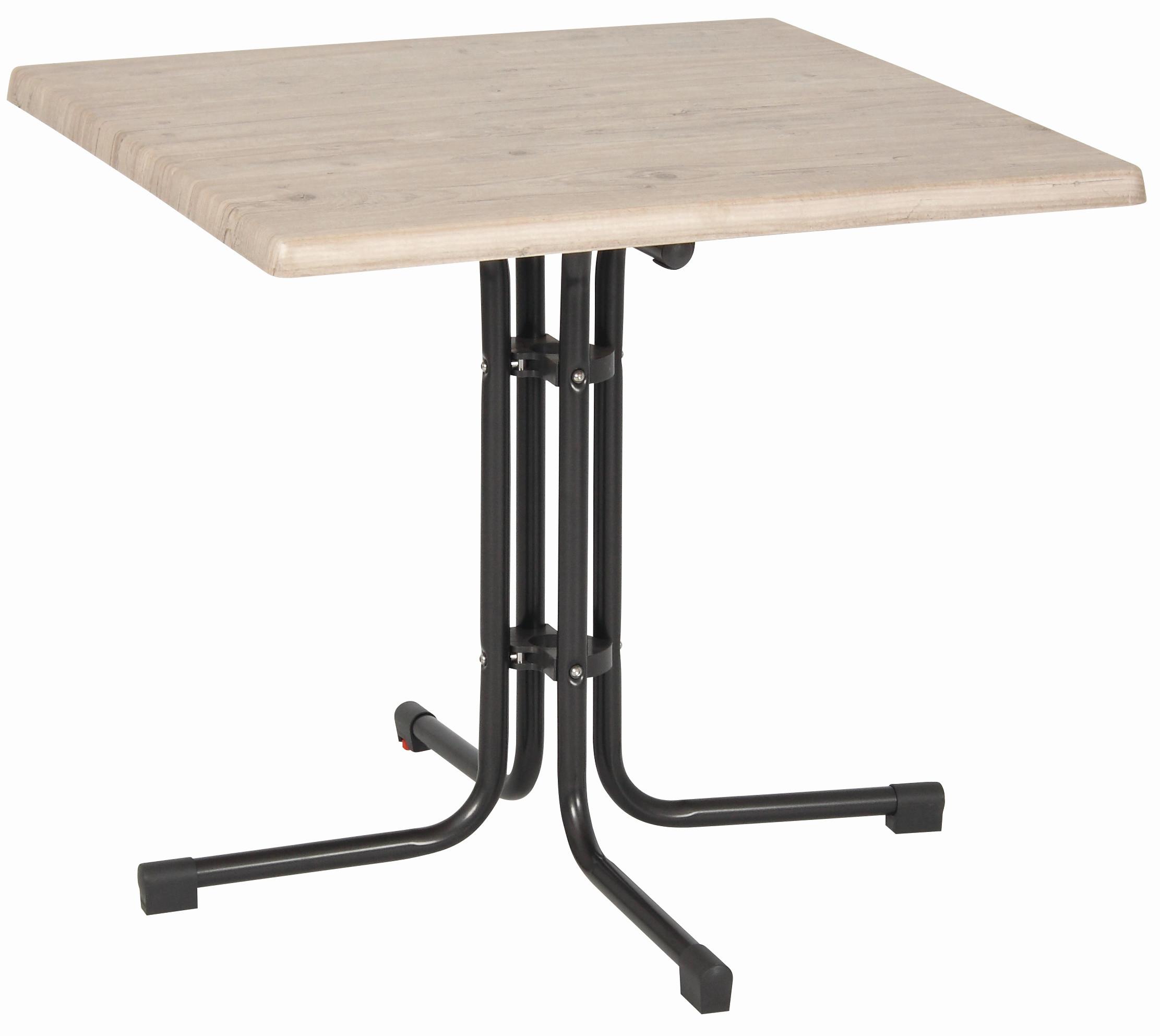 Gartentisch Klappbar Acamp Metall/Holzwerkstoff L: 80 cm - Anthrazit/Beige, Basics, Holzwerkstoff/Metall (80/80/72cm) - Gardenson