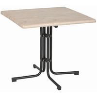 Gartentisch Klappbar Acamp Metall/Holzwerkstoff L: 80 cm - Anthrazit/Beige, Basics, Holzwerkstoff/Metall (80/80/72cm) - Gardenson