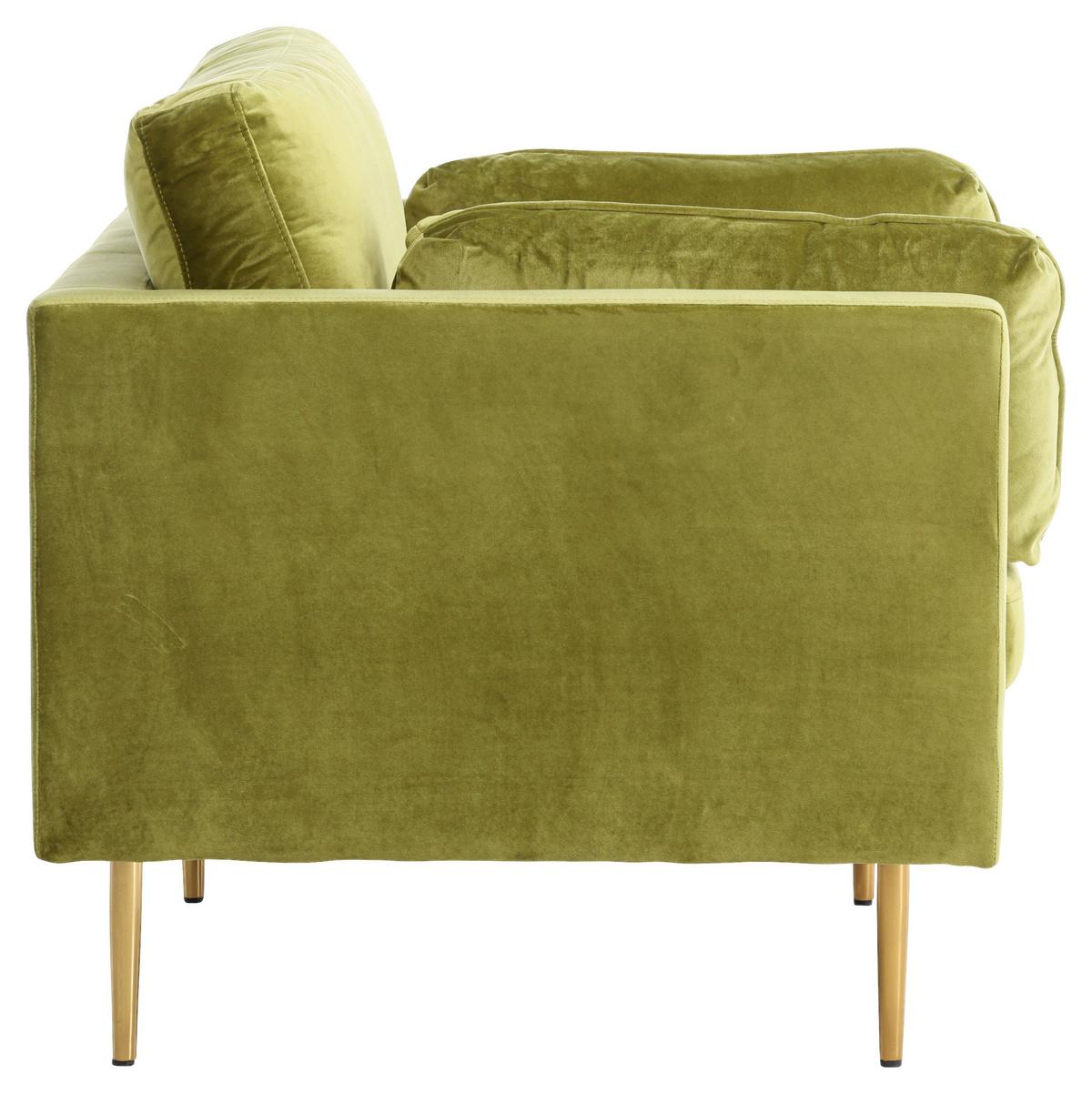 Sessel Boom - Goldfarben/Grün, Design, Textil/Metall (110/84/86cm) - Livetastic