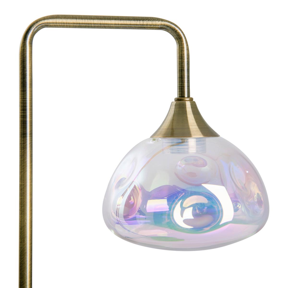 Tischlampe Messingfarben Vintage Style - Messingfarben, Design, Glas/Metall (17,5/45cm) - Näve