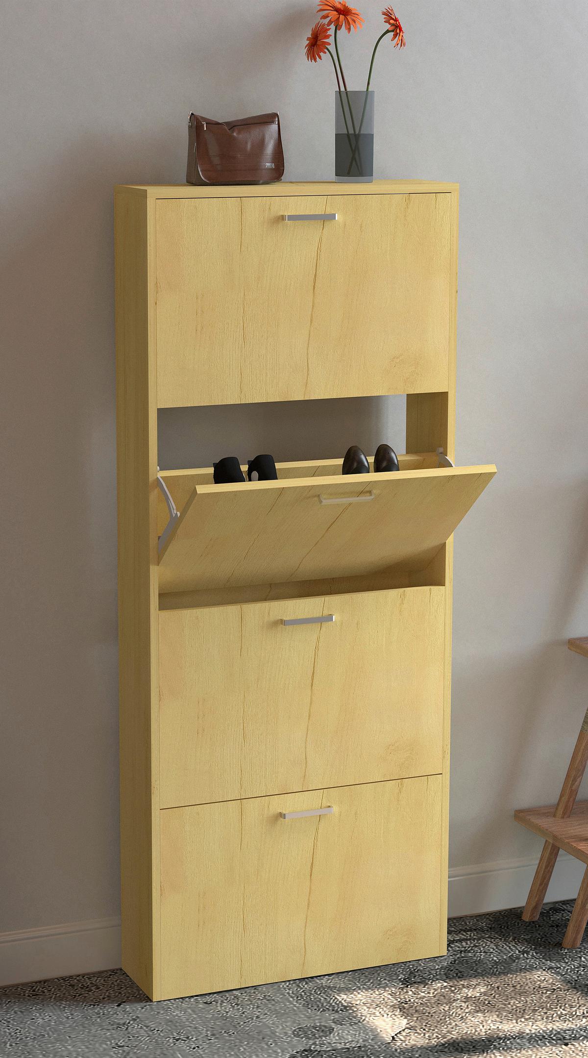 Schuhschrank Sulos Honigeiche Dekor - Honigeiche, Design, Holzwerkstoff (59/144/17cm) - MID.YOU