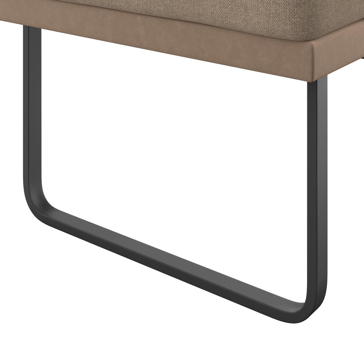 Eckbank Kian Webstoff Braun, S: 233x164cm - Schwarz/Braun, Trend, Textil/Metall (233/164cm)