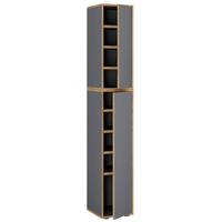 Schuhschrank Salia Anthrazit/Honigeiche B: 30 cm - Honigeiche/Anthrazit, Design, Holzwerkstoff (30/183/33cm) - MID.YOU