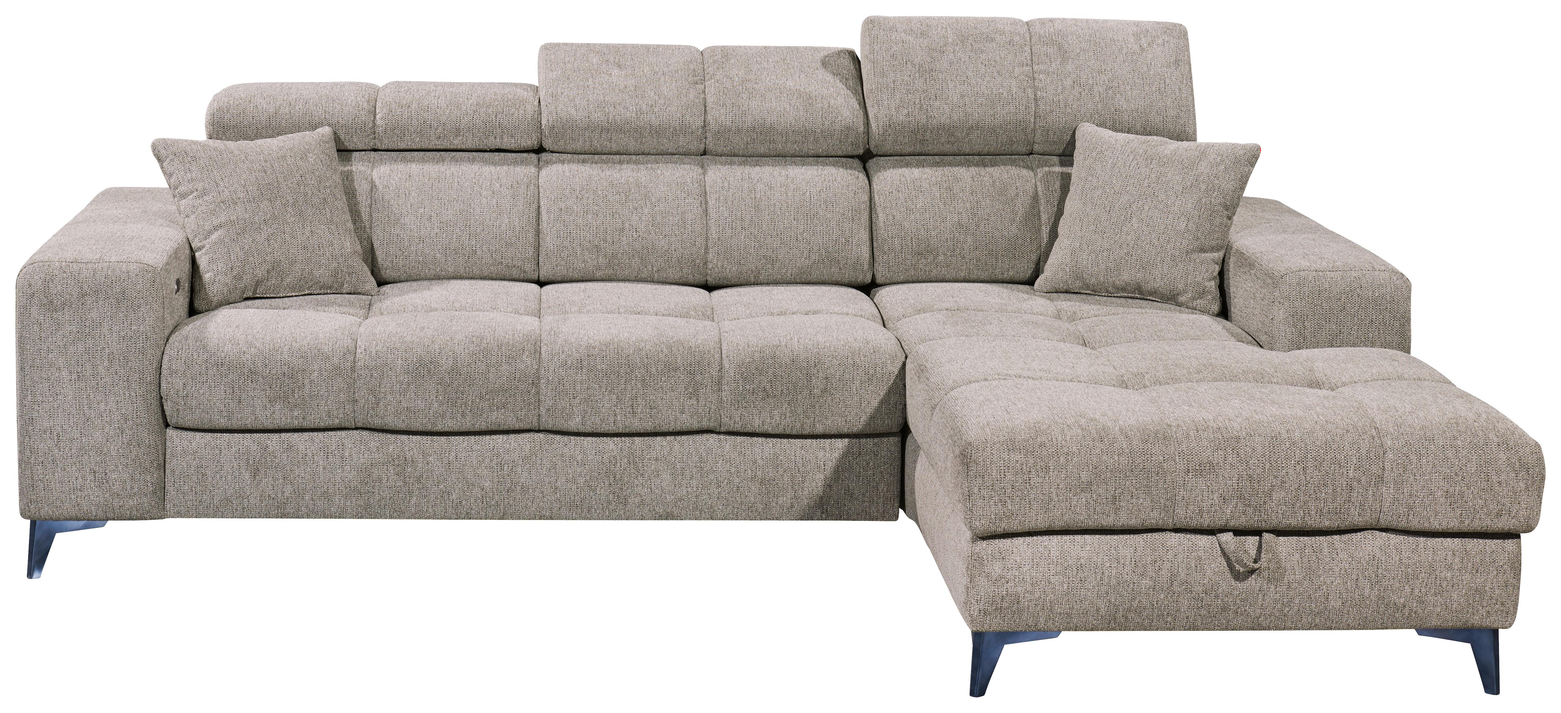 Ecksofa Sydney Graubraun S: 268/172 cm - Graubraun/Schwarz, KONVENTIONELL, Textil (268/172cm) - MID.YOU