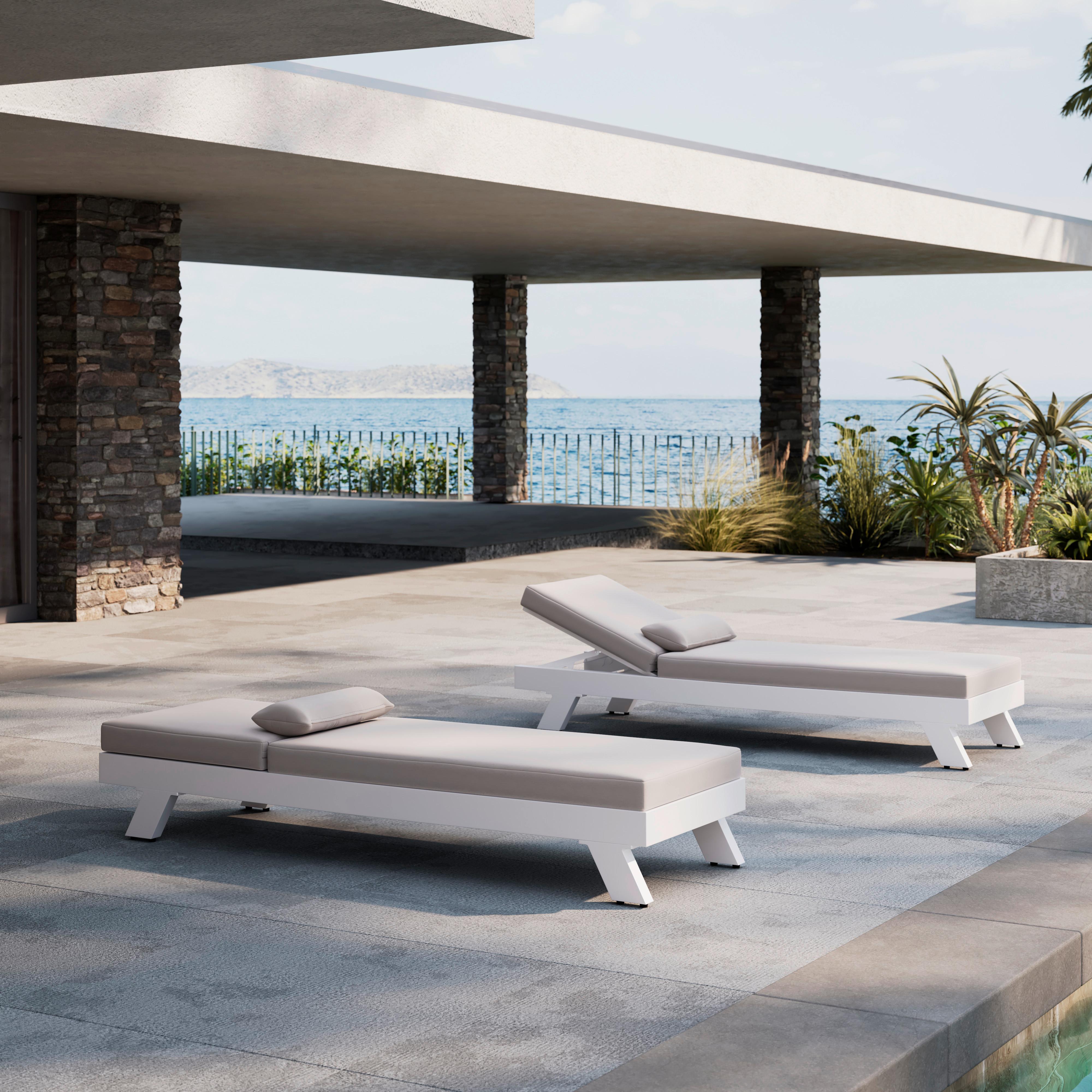 ZÁHRADNÉ LEŽADLO SUSA - svetlosivá, Modern, kov/textil (200/64/40cm) - Bessagi Garden